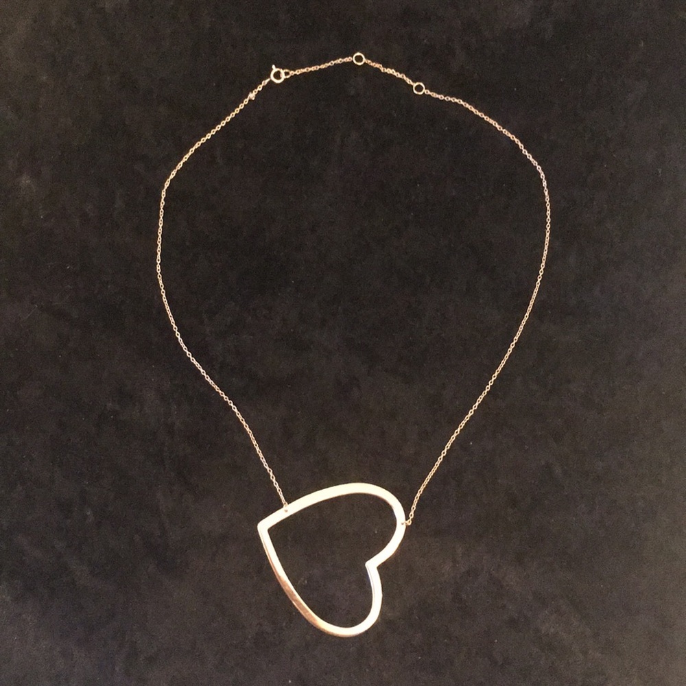 trendy rose gold heart necklace